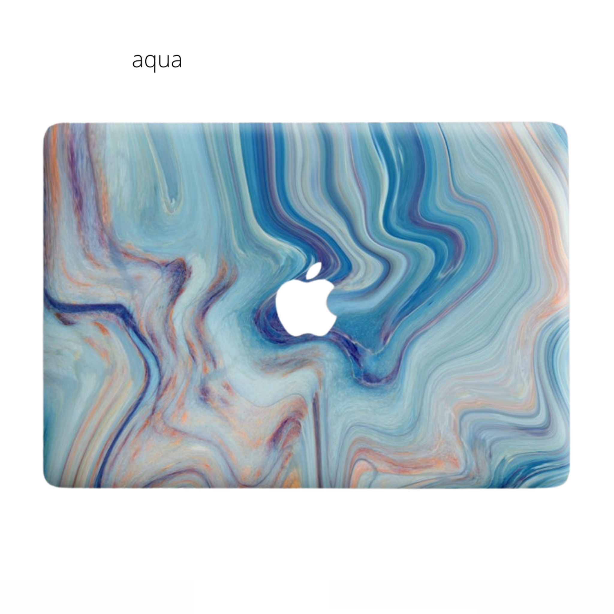 Color Swirl Print Acrylic MacBook Case with Clear Back