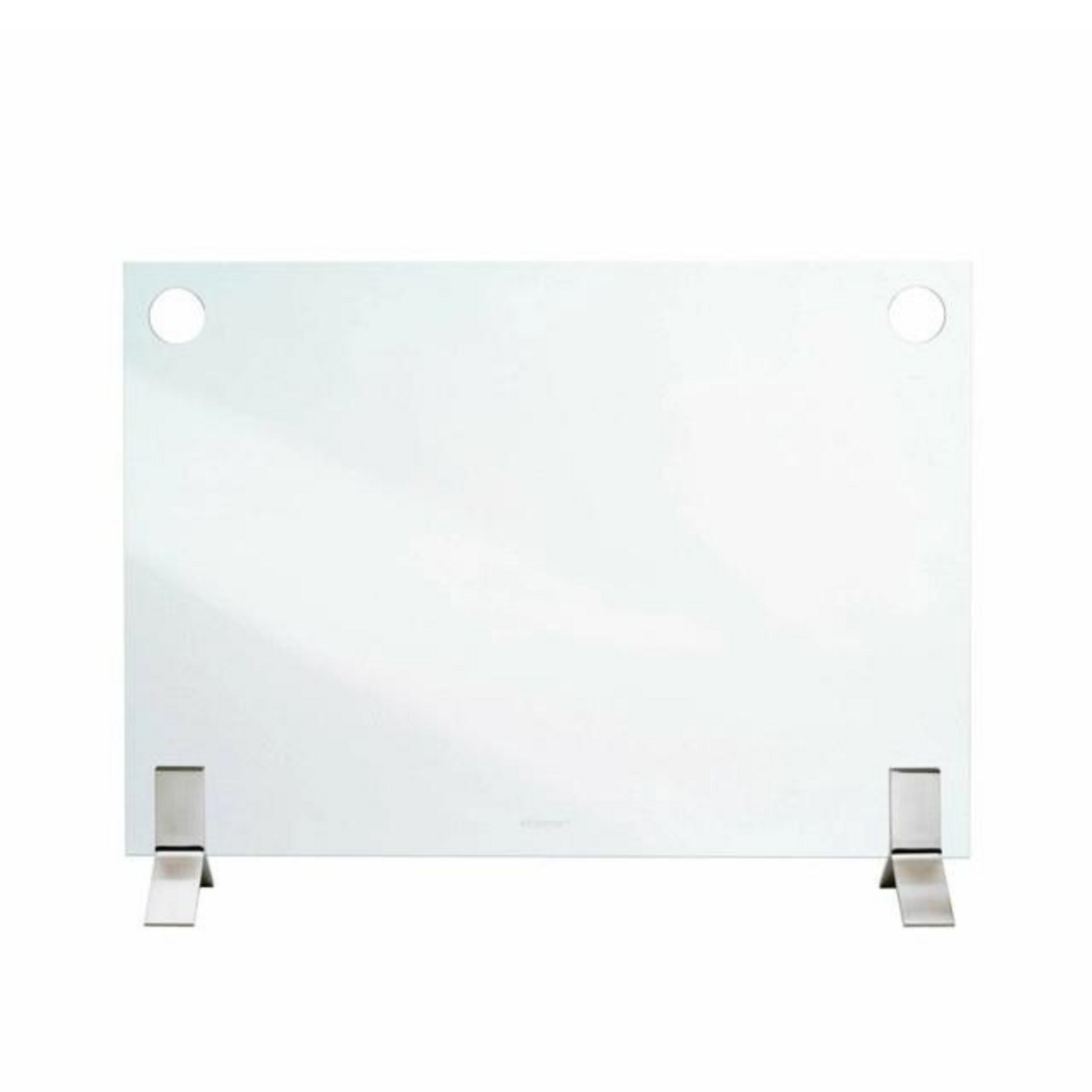 Frameless Glass Fireplace Screen with Cut Out Handles
