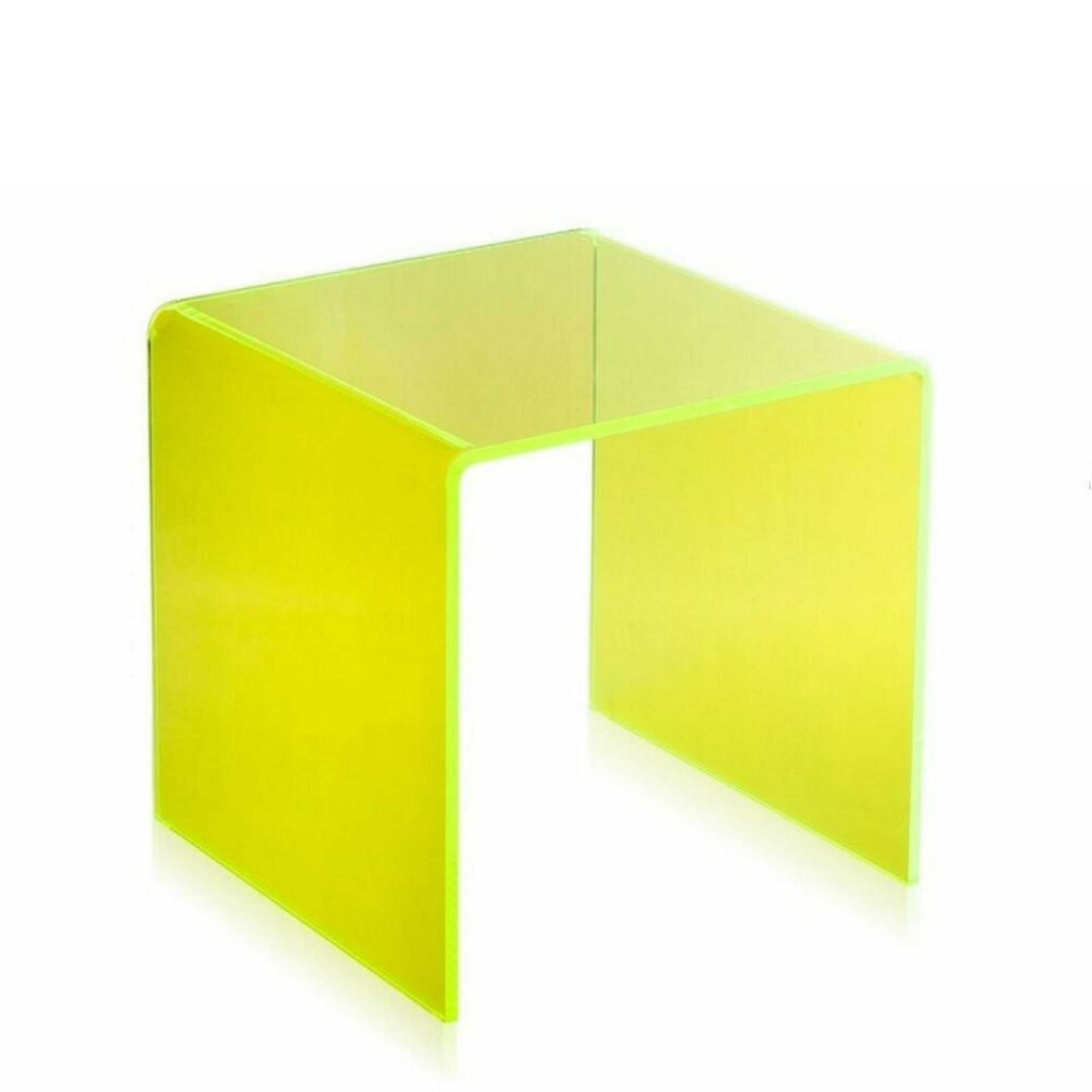 Color Neon Thick Lucite Waterfall Side Table