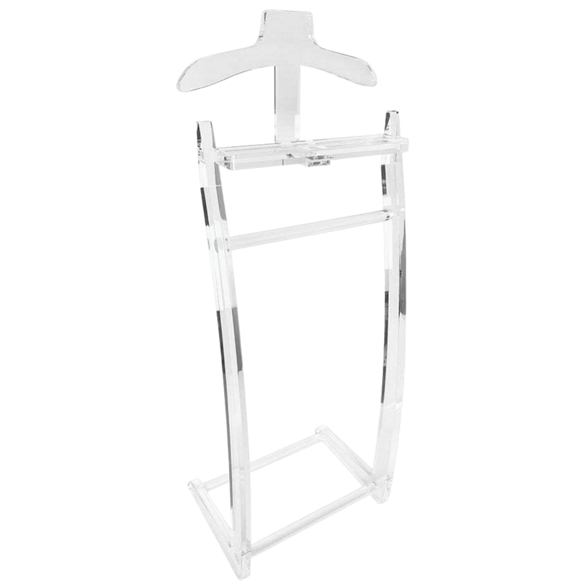 Modern Lucite Valet Stand with Curved Frame