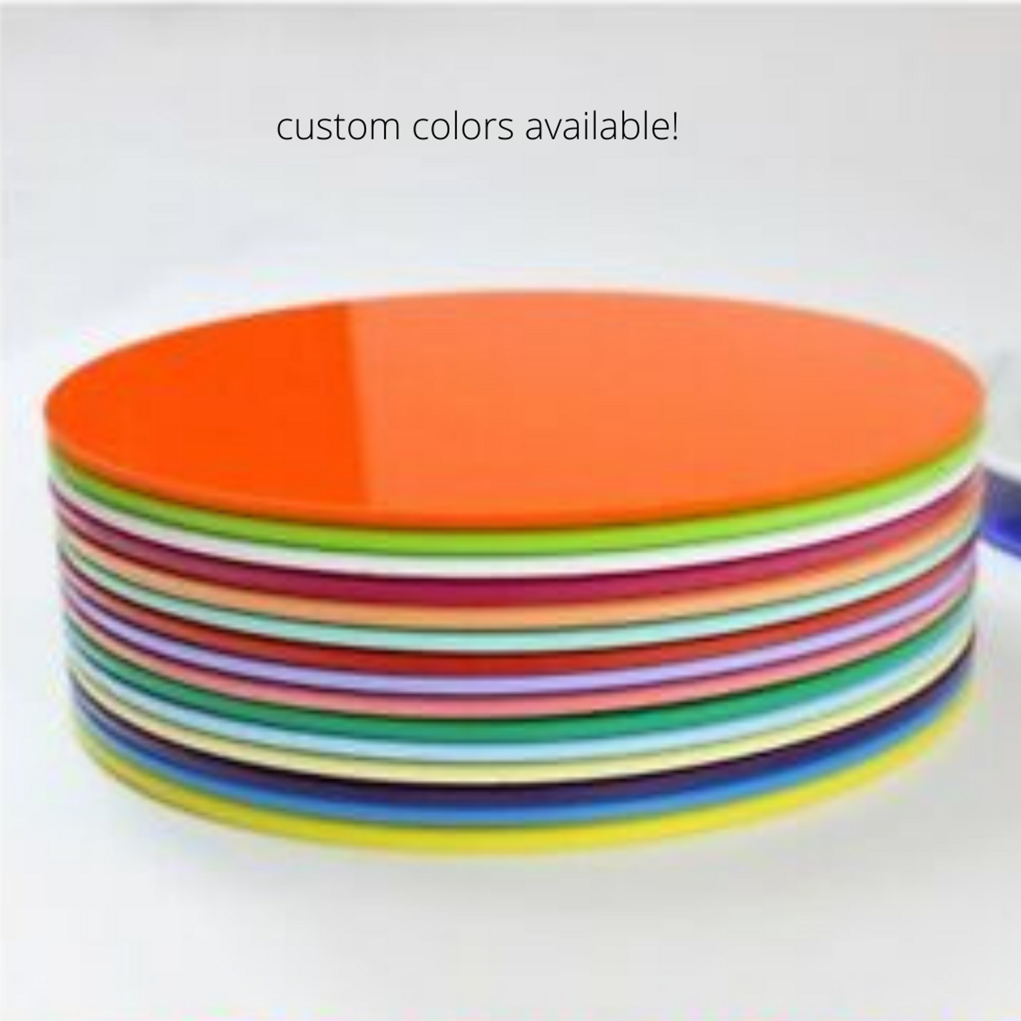 Set of 6 Bright Color Lucite Round Place Mats
