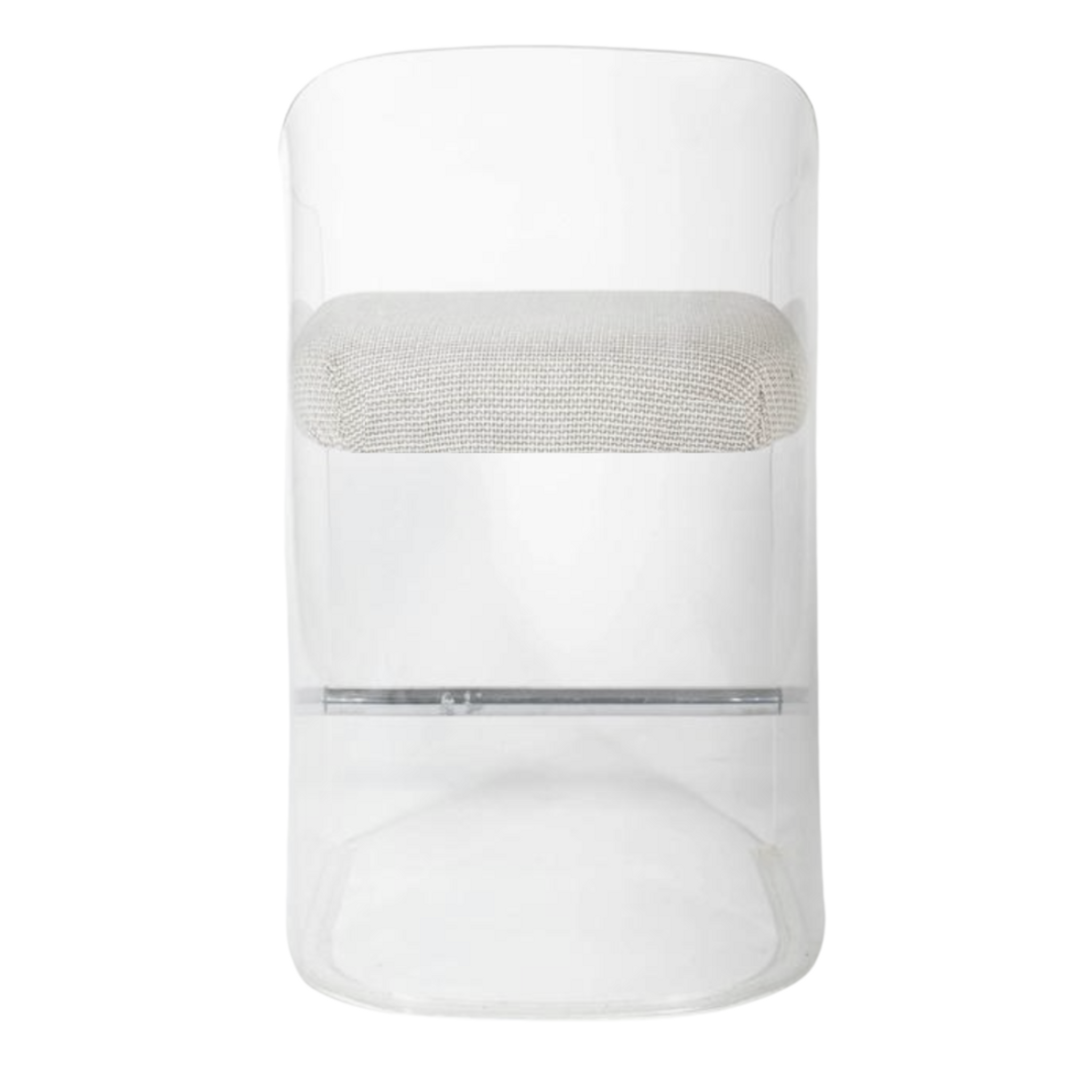 Lucite Round Back Counter Stool with Slope Arm