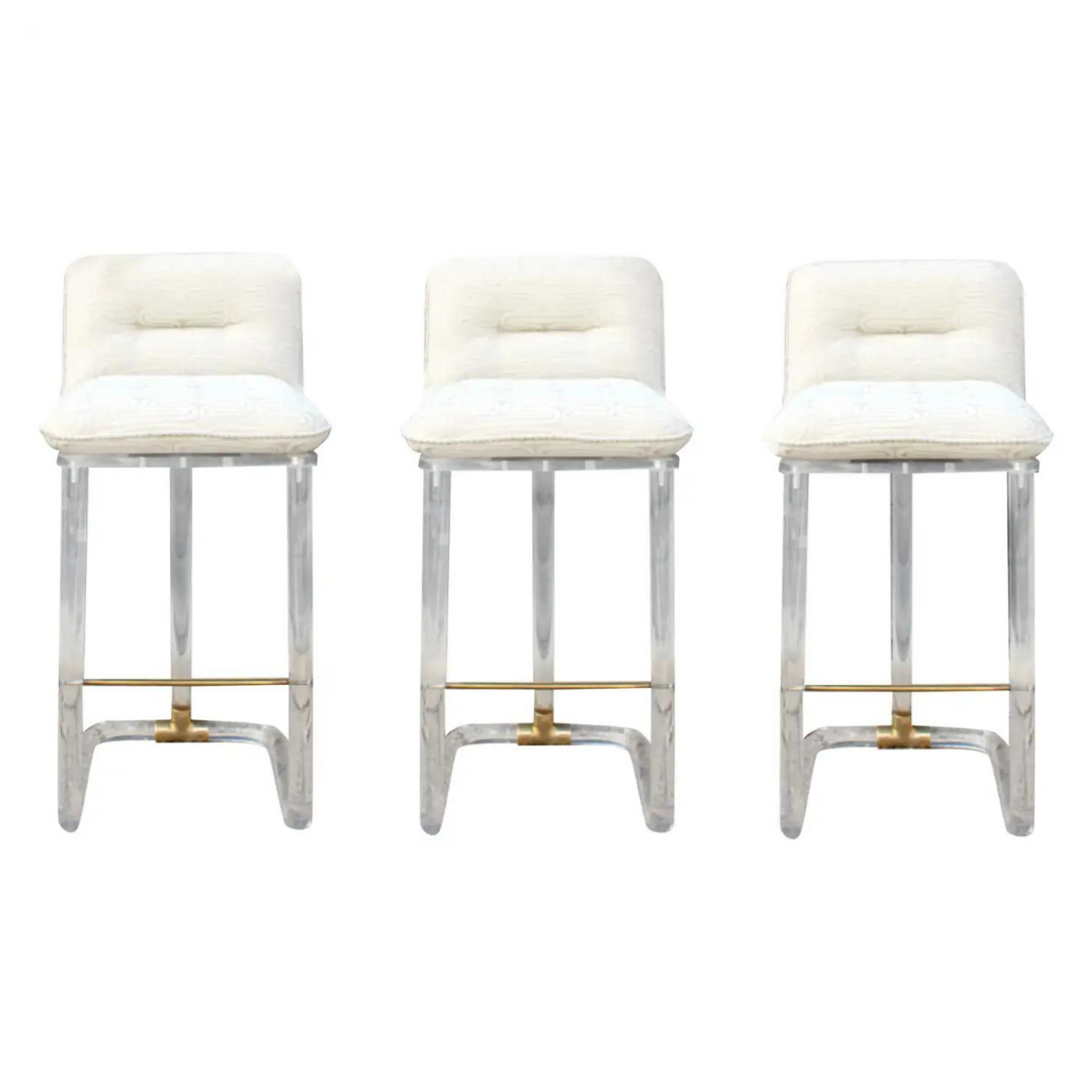 Tubular Lucite Retro Barstool