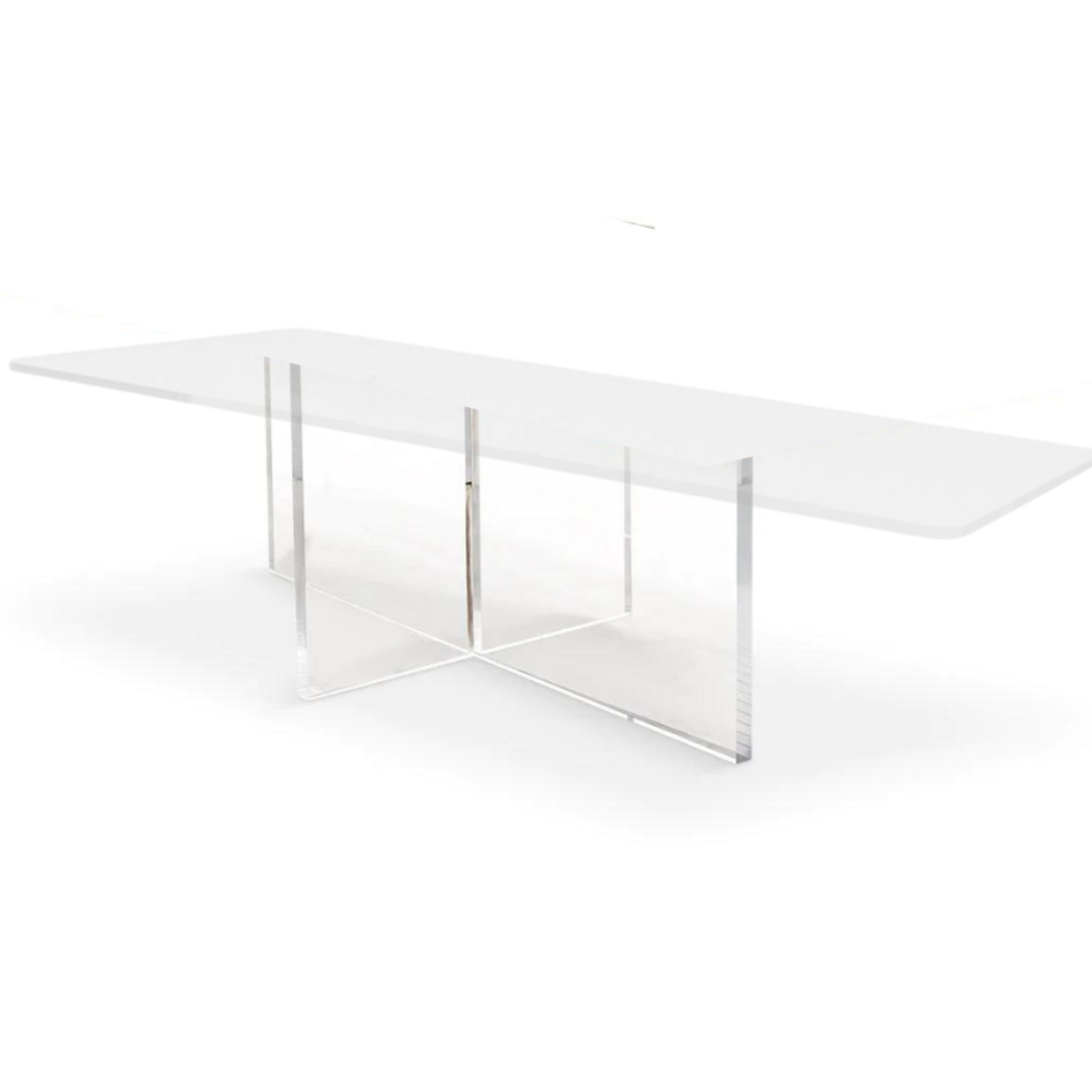lucite clear acrylic Cross Panel Dining Table