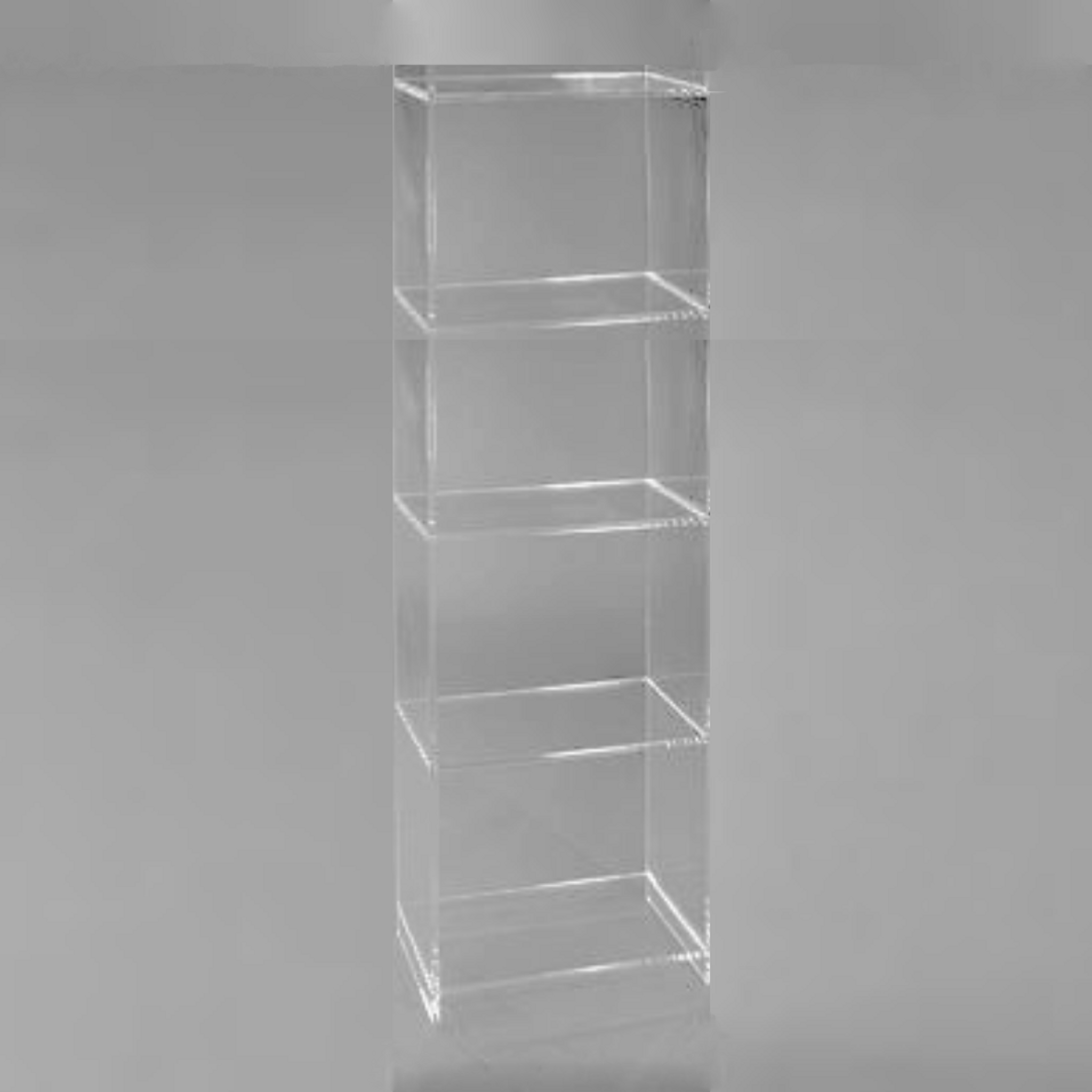 Clear Lucite Narrow Storage Tower