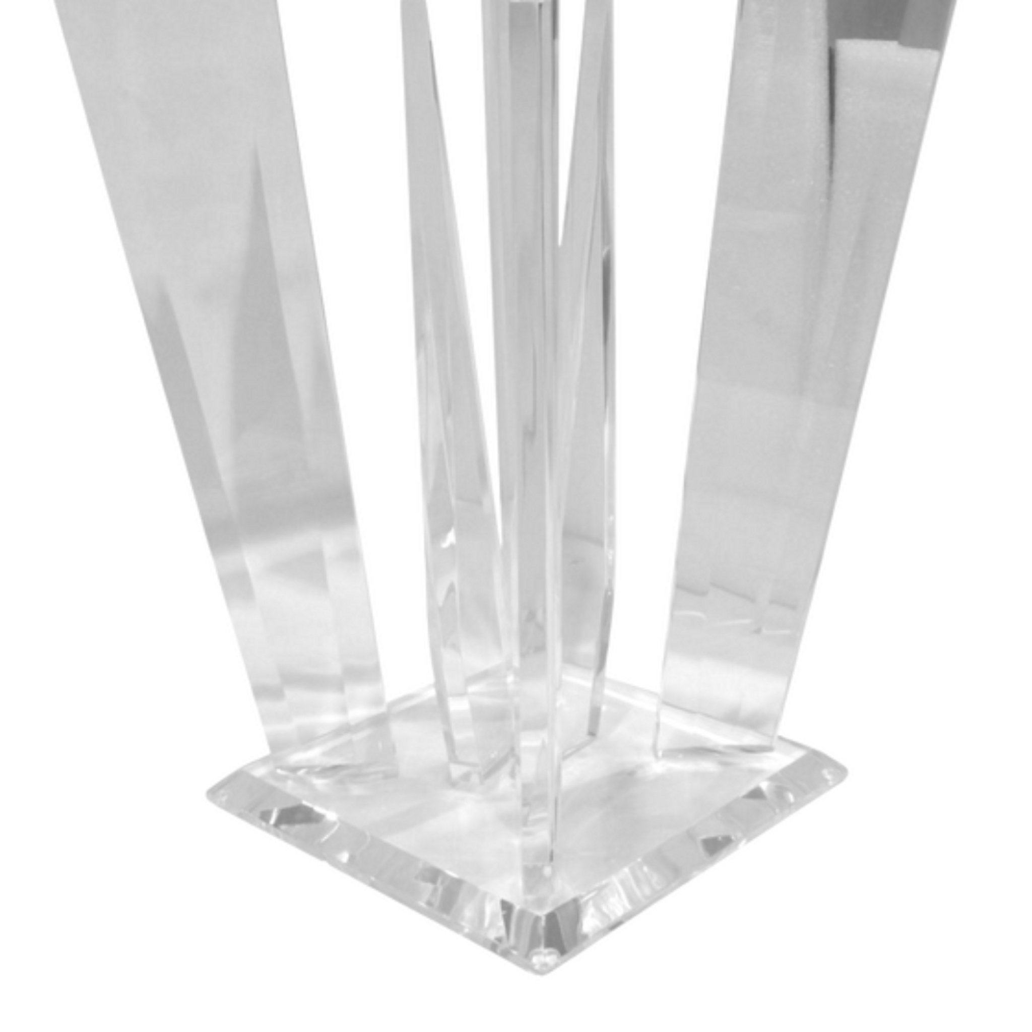 Lucite Panel Base Square Glass Top Foyer Table