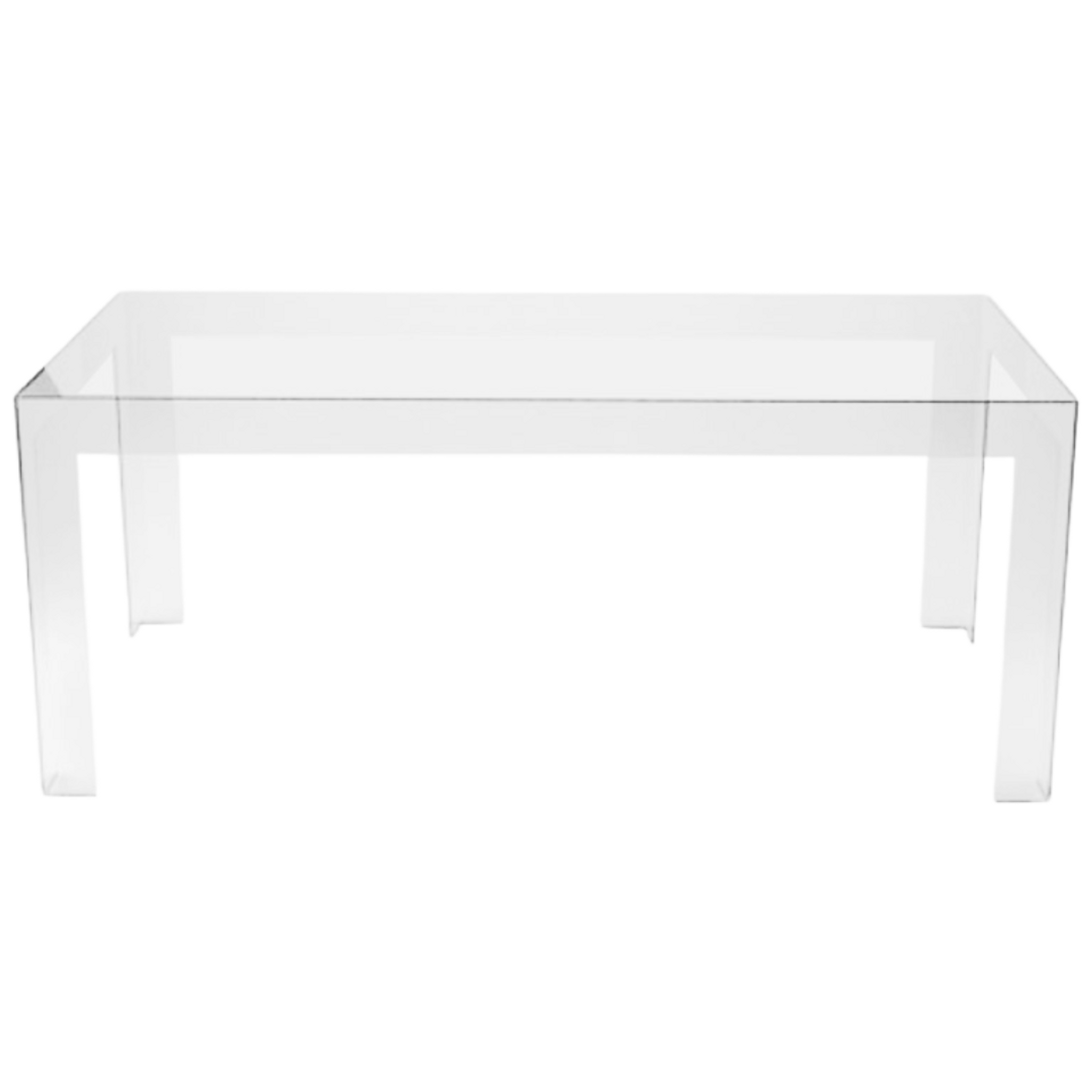 parsons rectangular square lucite clear dining table