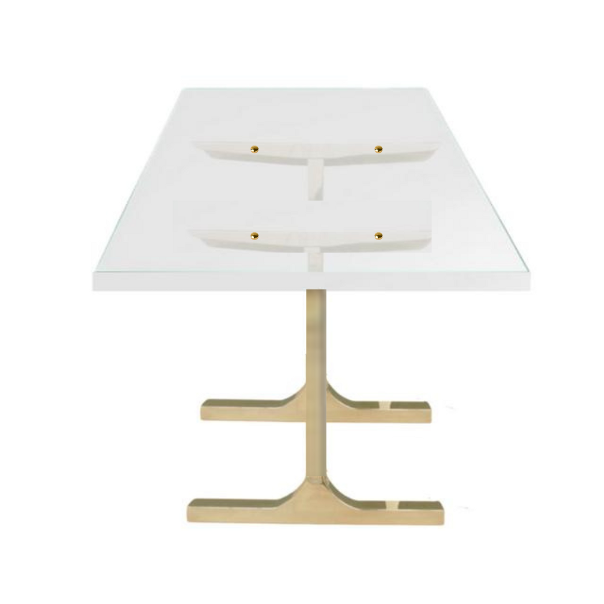 Clear Acrylic Rectangular Dining Table with Modern Metal T Legs