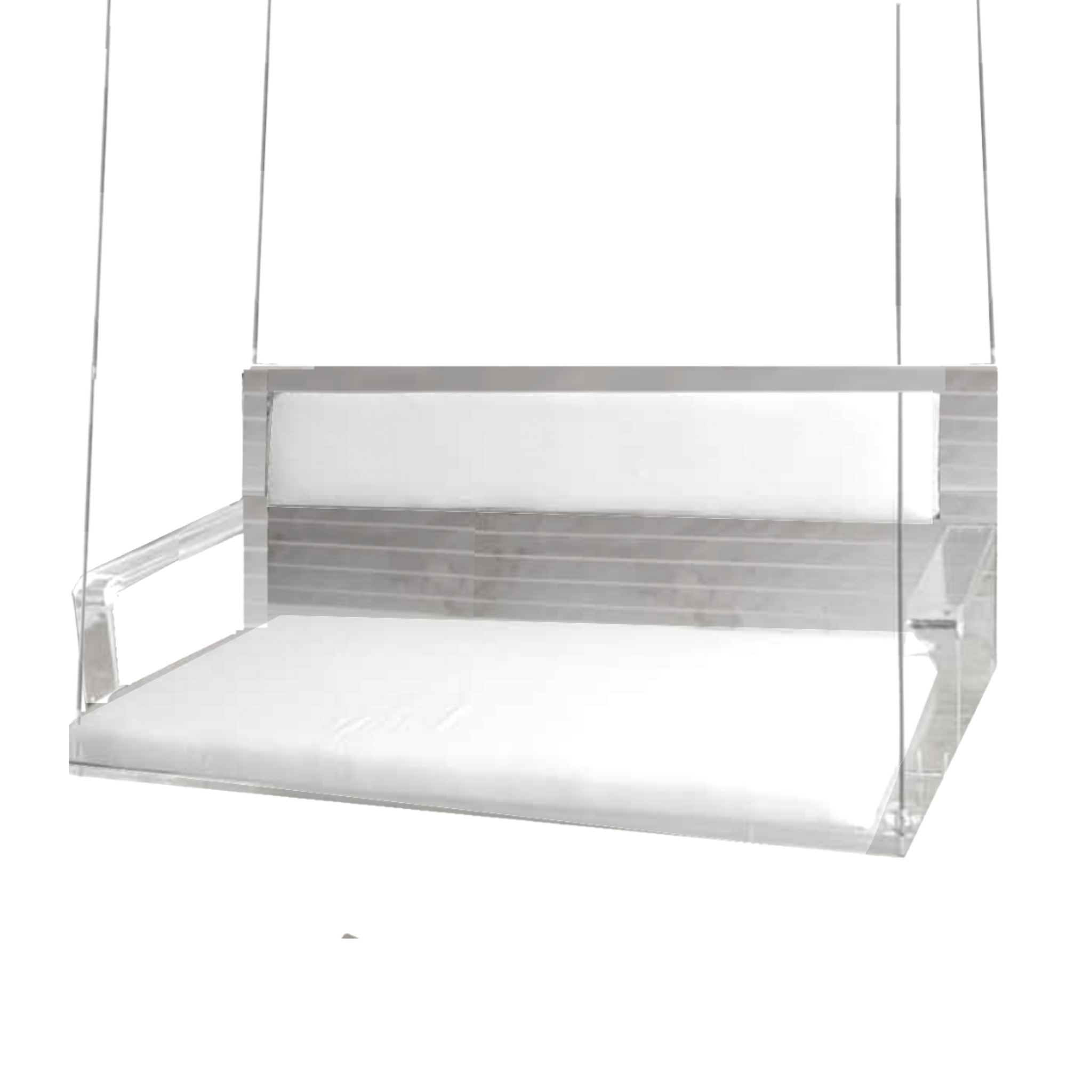 Modern Lucite Hanging Indoor/Outdoor Swing Settee with Vinyl