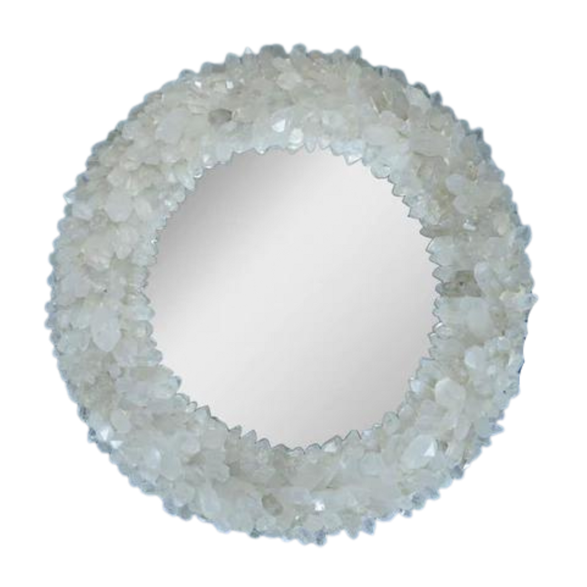 Quartz Crystal Points Round Mirror