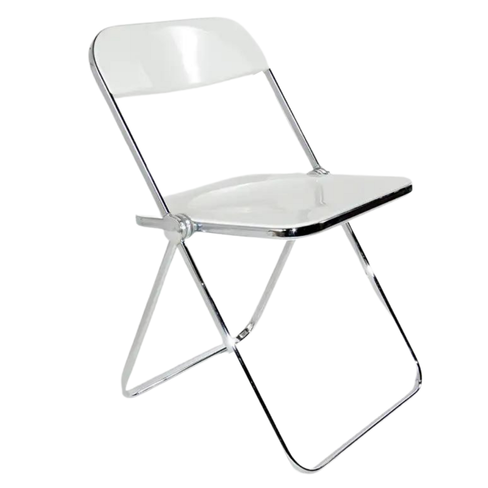 Acrylic Folding Chair with Chrome Trim and Matching Work Table