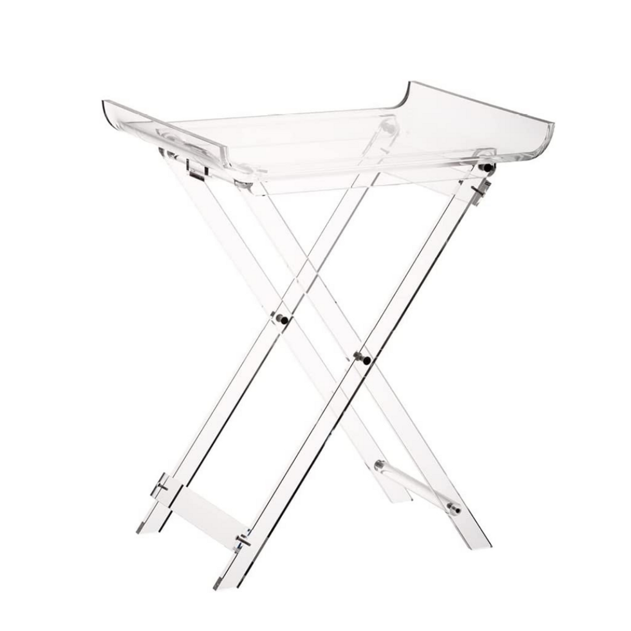 Clear Folding Tray Table with Curved Edges
