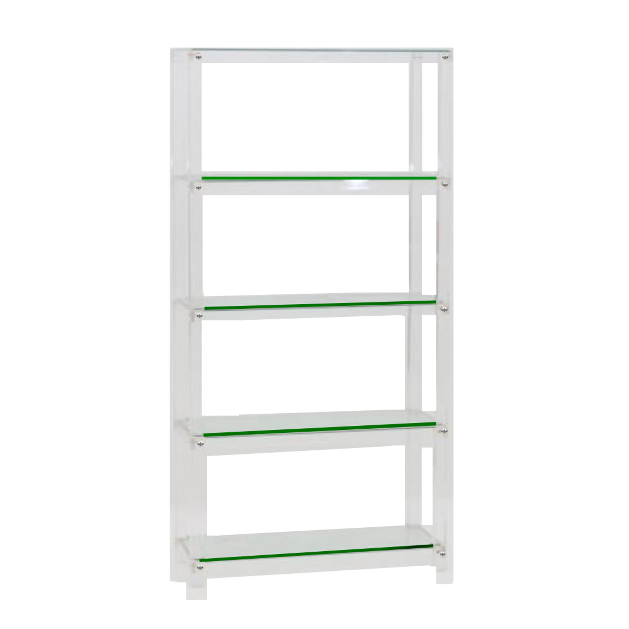 Large Lucite Bookcase with Glass Shelves, Size Options