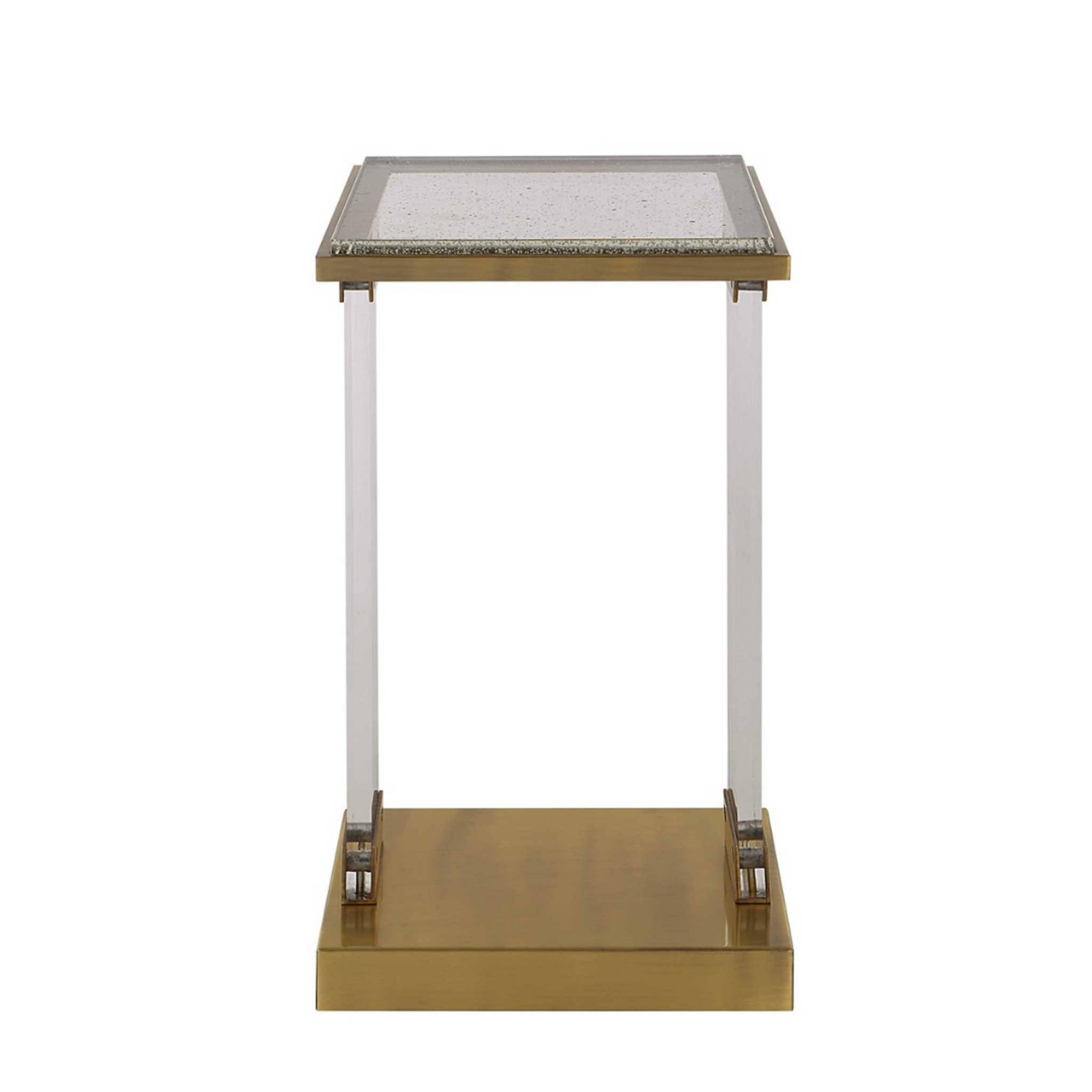 Brass and Lucite Square Drink Table
