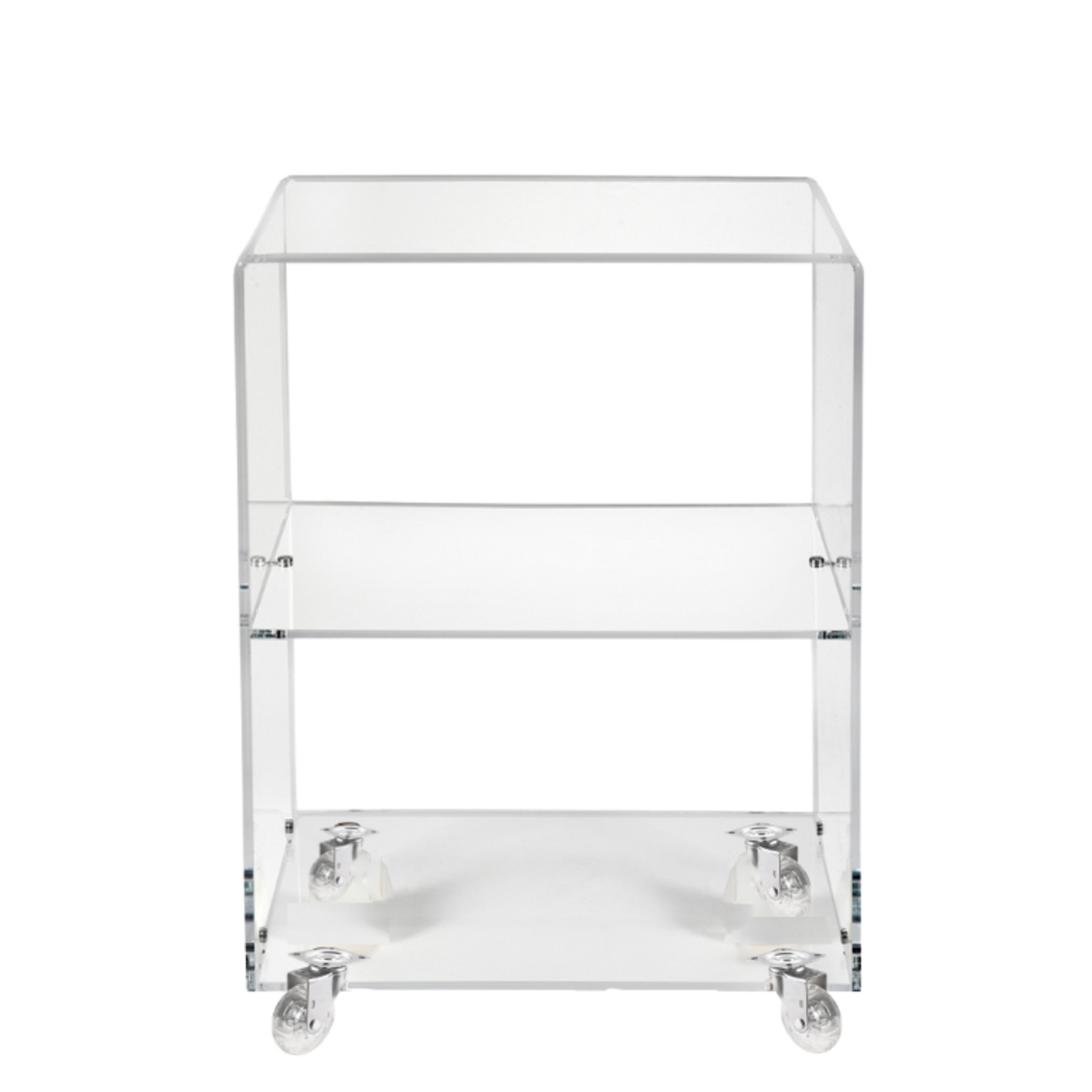 1 Shelf Waterfall Side Table on Wheels