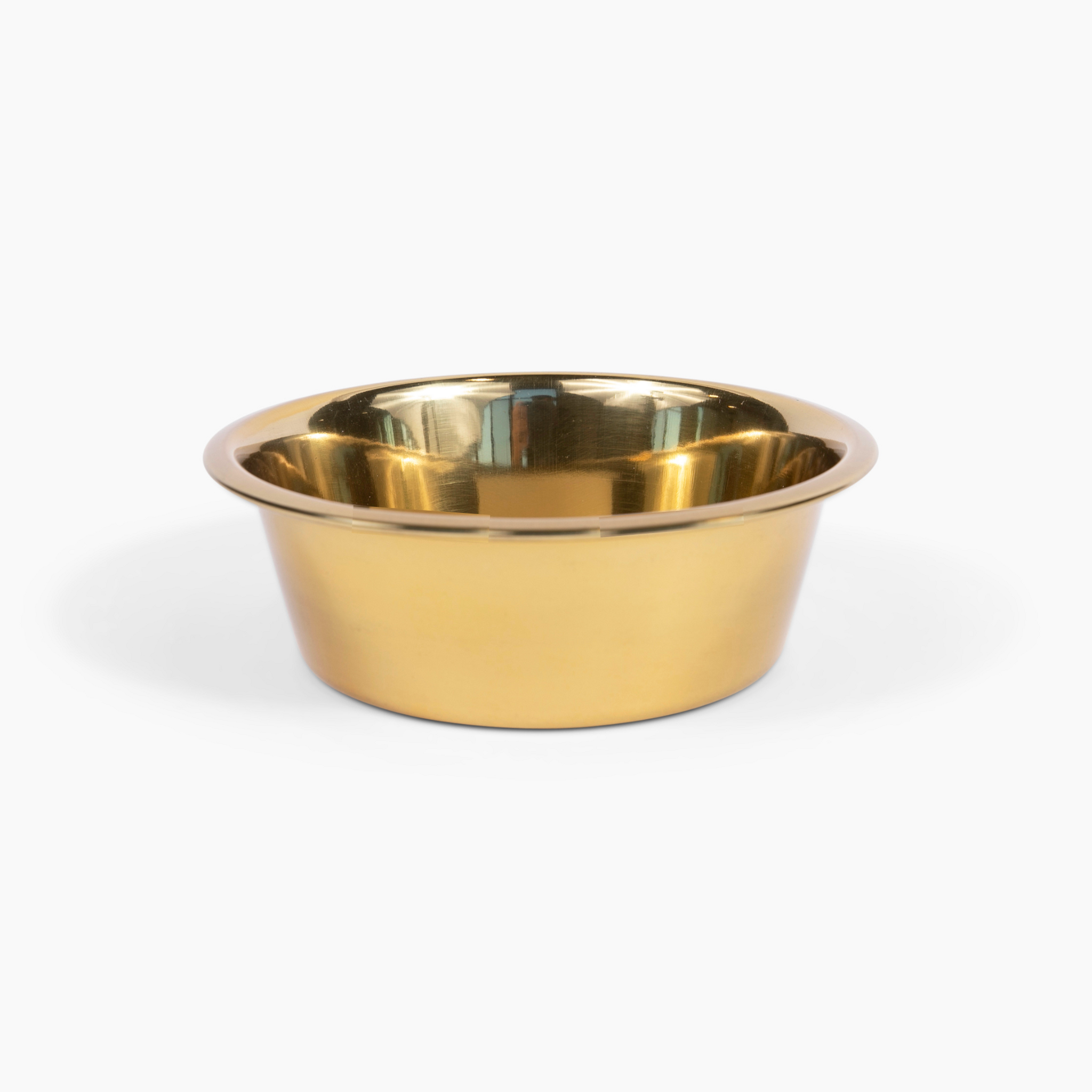 Tall Clear Double Pet Bowl Feeder with Gold Bowls