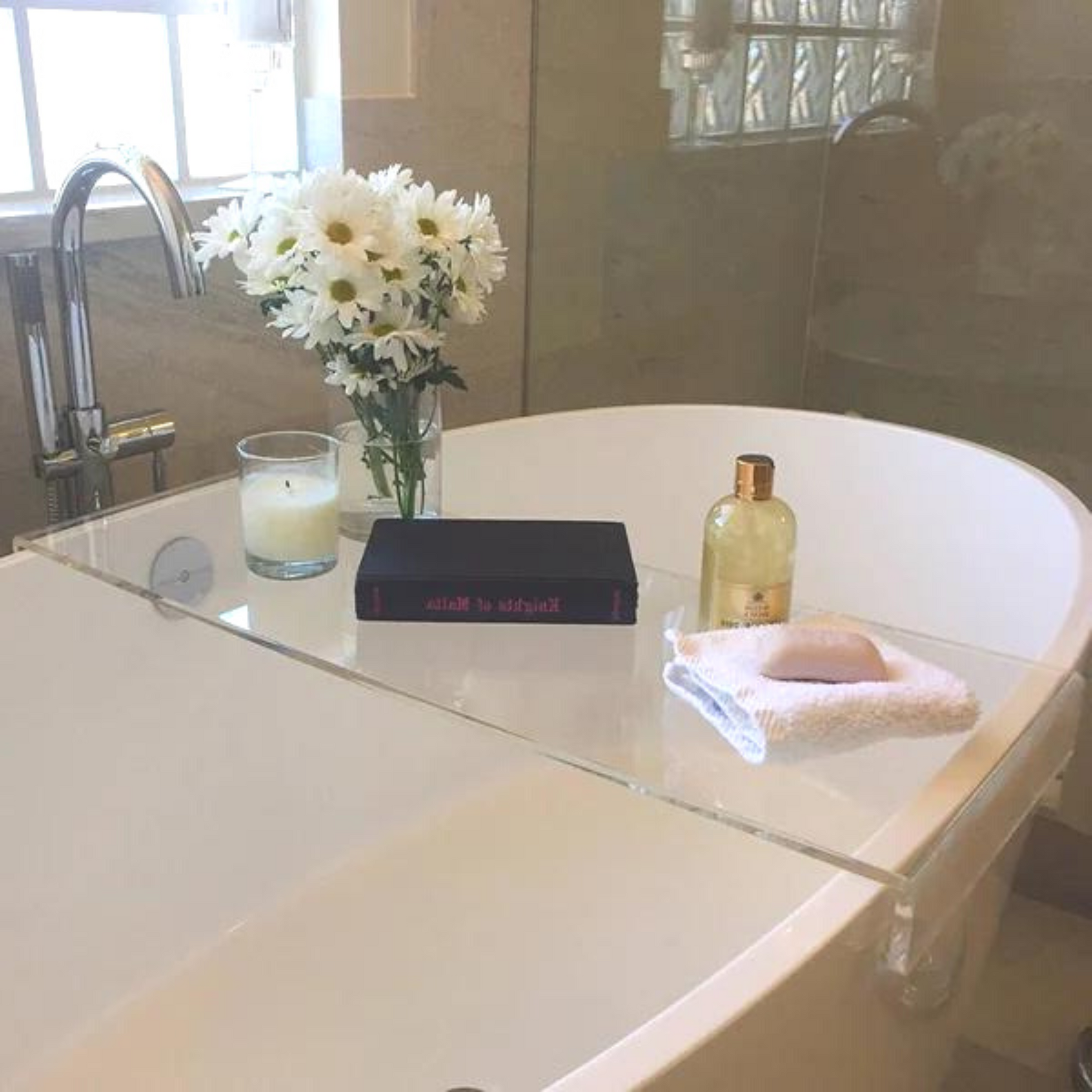 Modern Acrylic Bathtub Caddy Tray