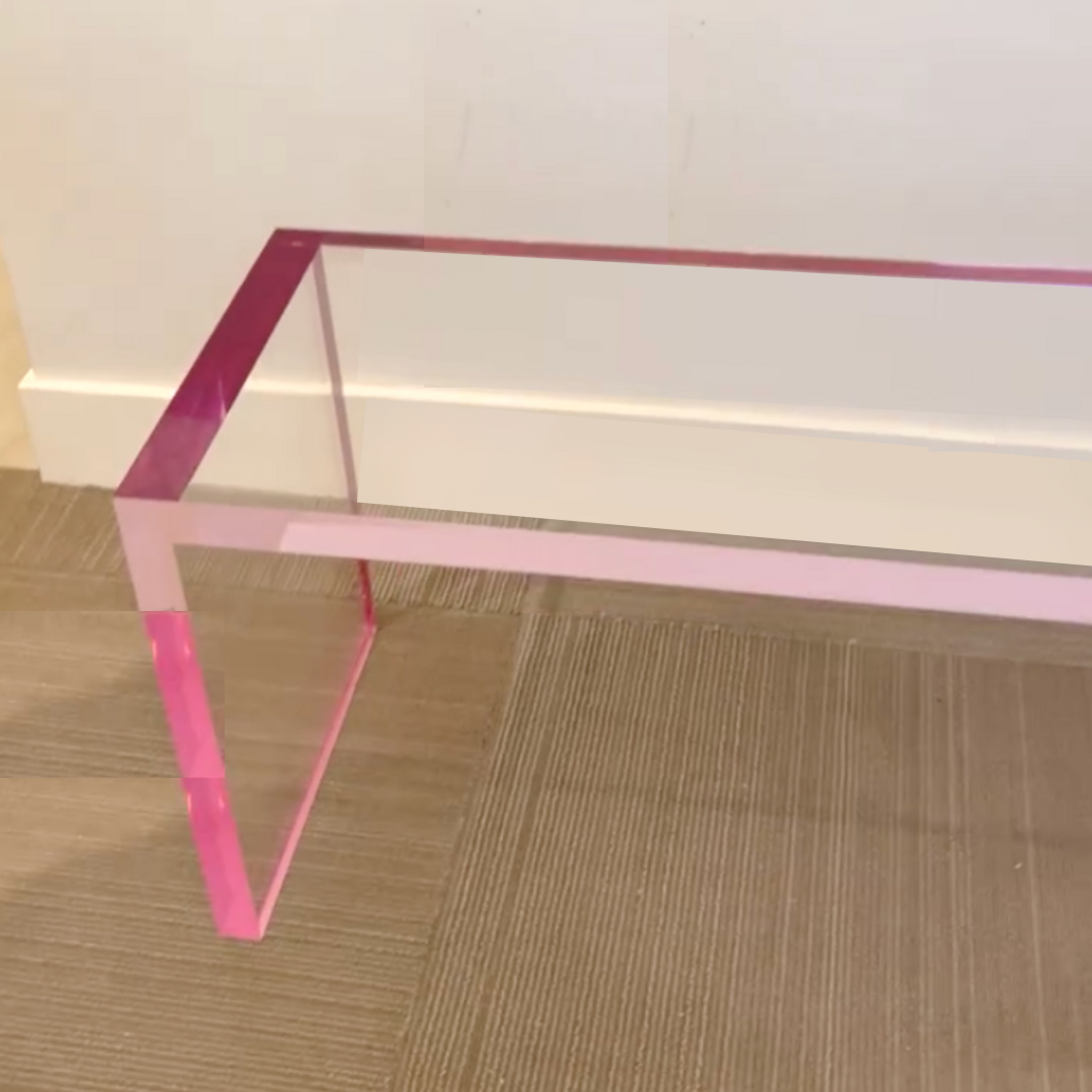 lucite Color Edge Slab Coffee Table 
