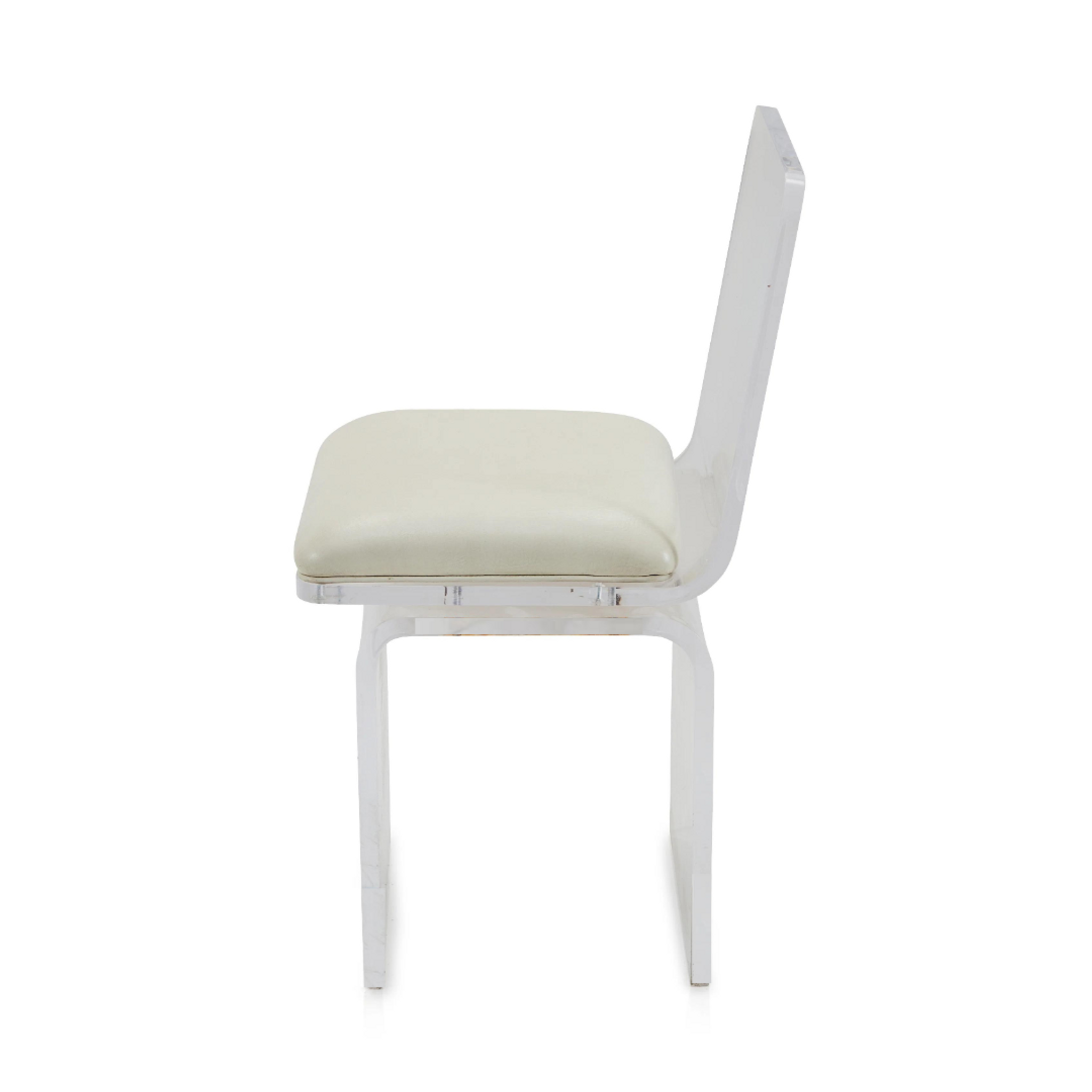 lucite clear acrylic Square Back Swivel Chair 
