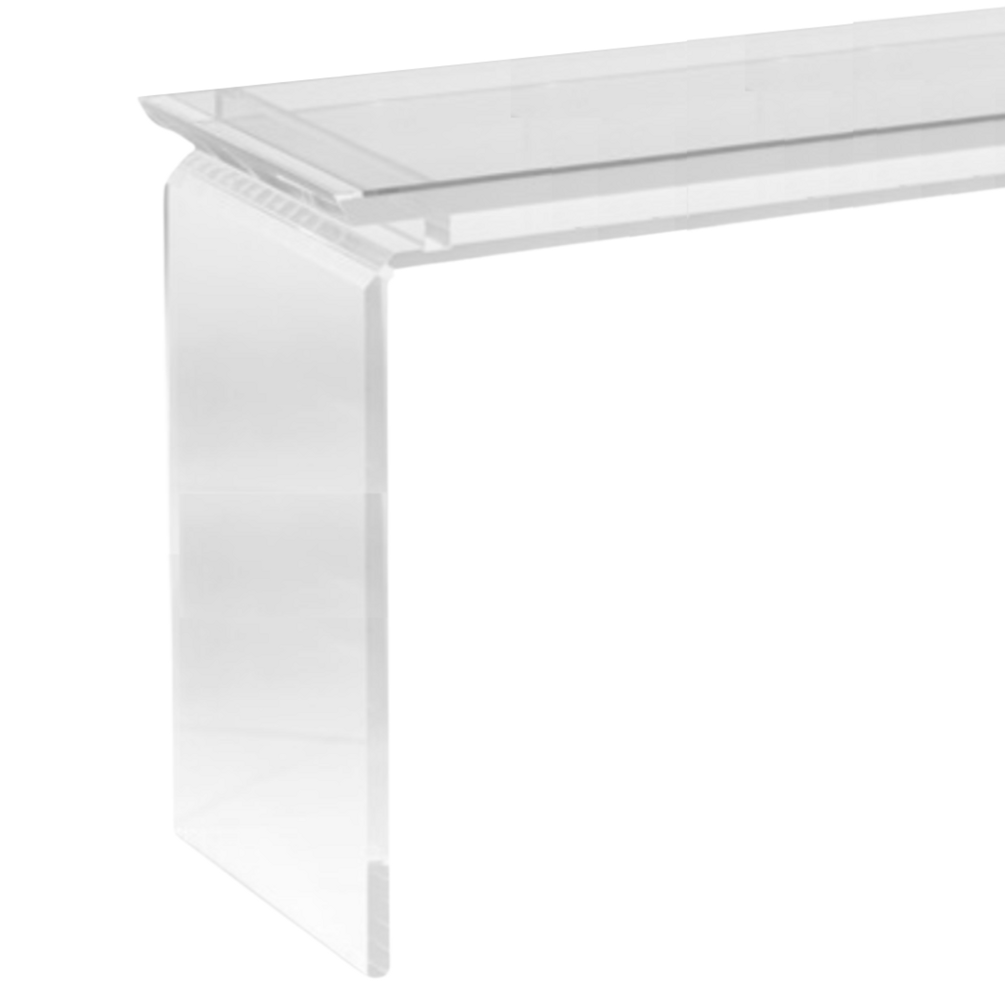 Floating Top Lucite Console Table 