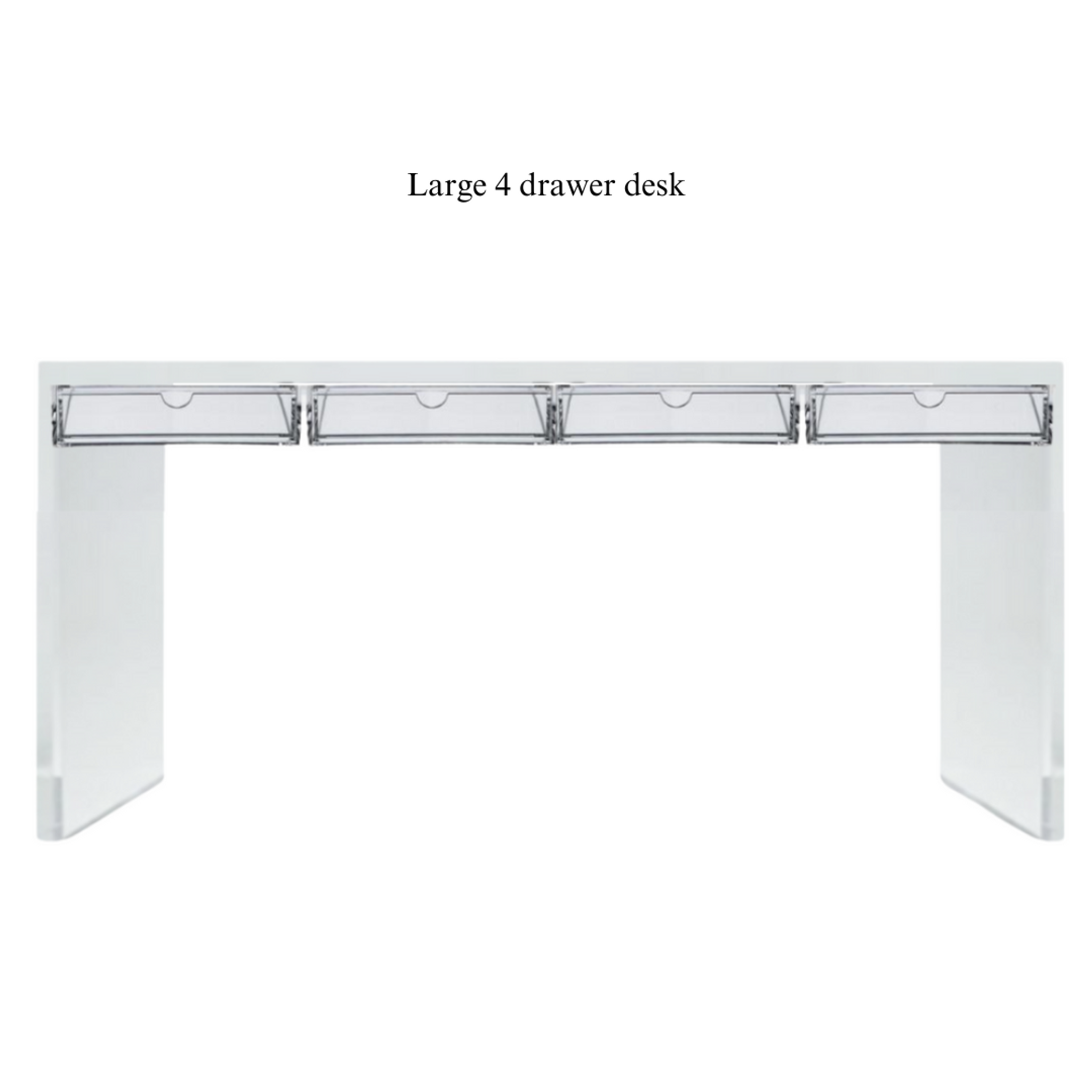 lucite slab modern clear acrylic drawer desk