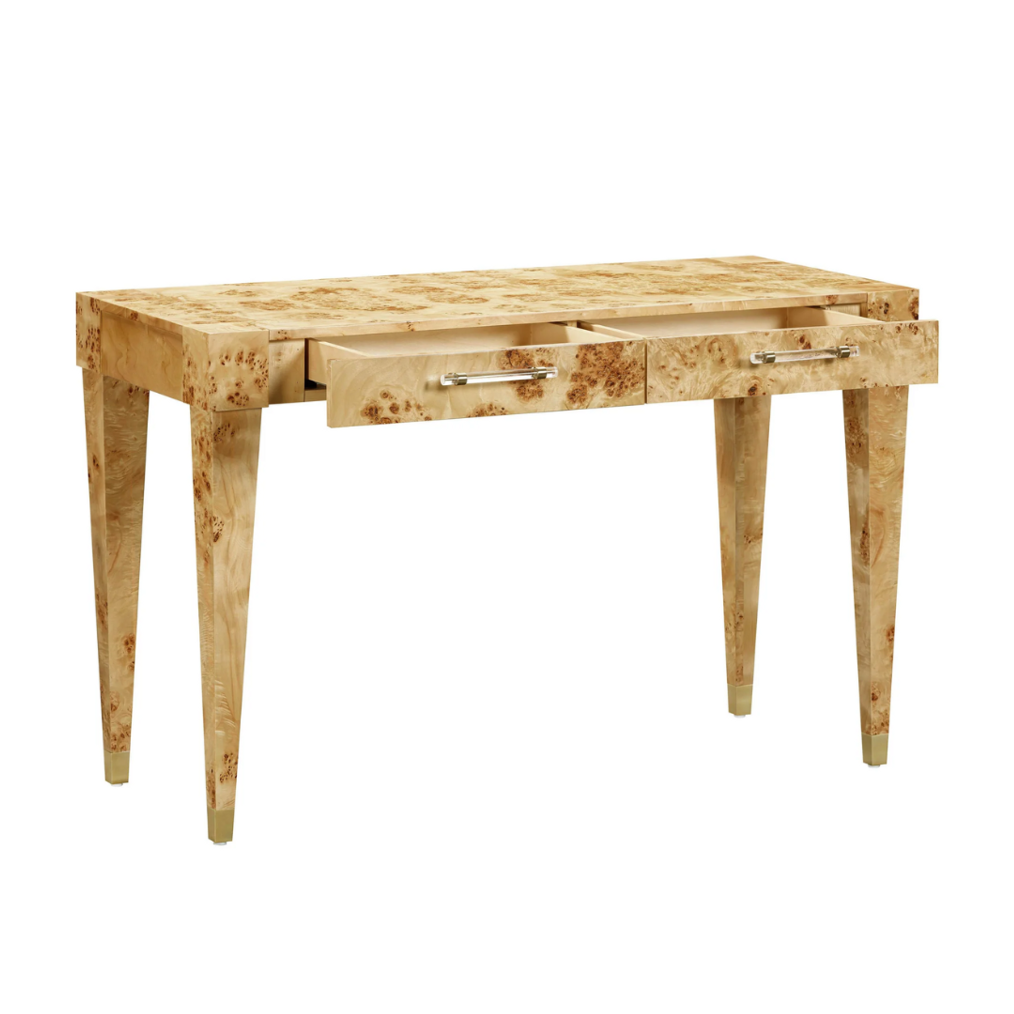 Acacia Burl Wood Drawer Desk 