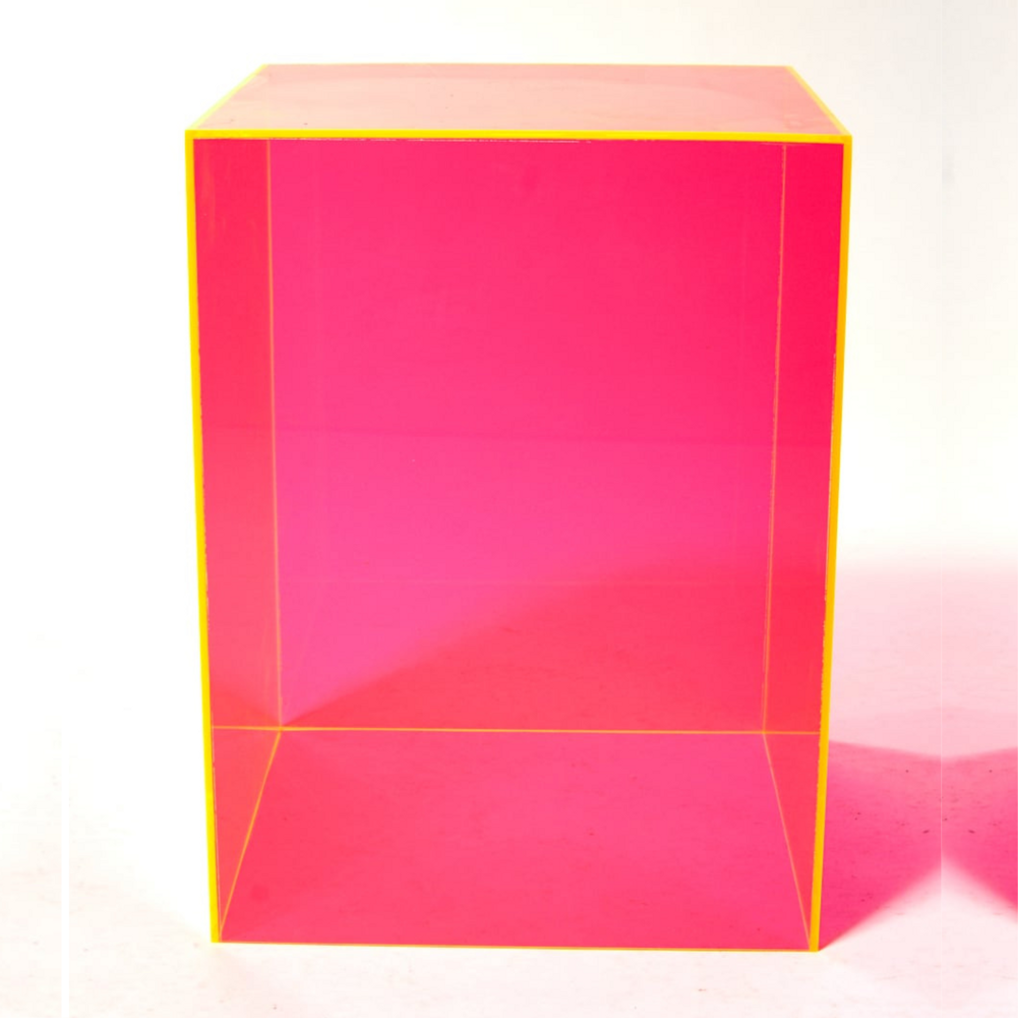 bright color lucite acrylic box cube side end table