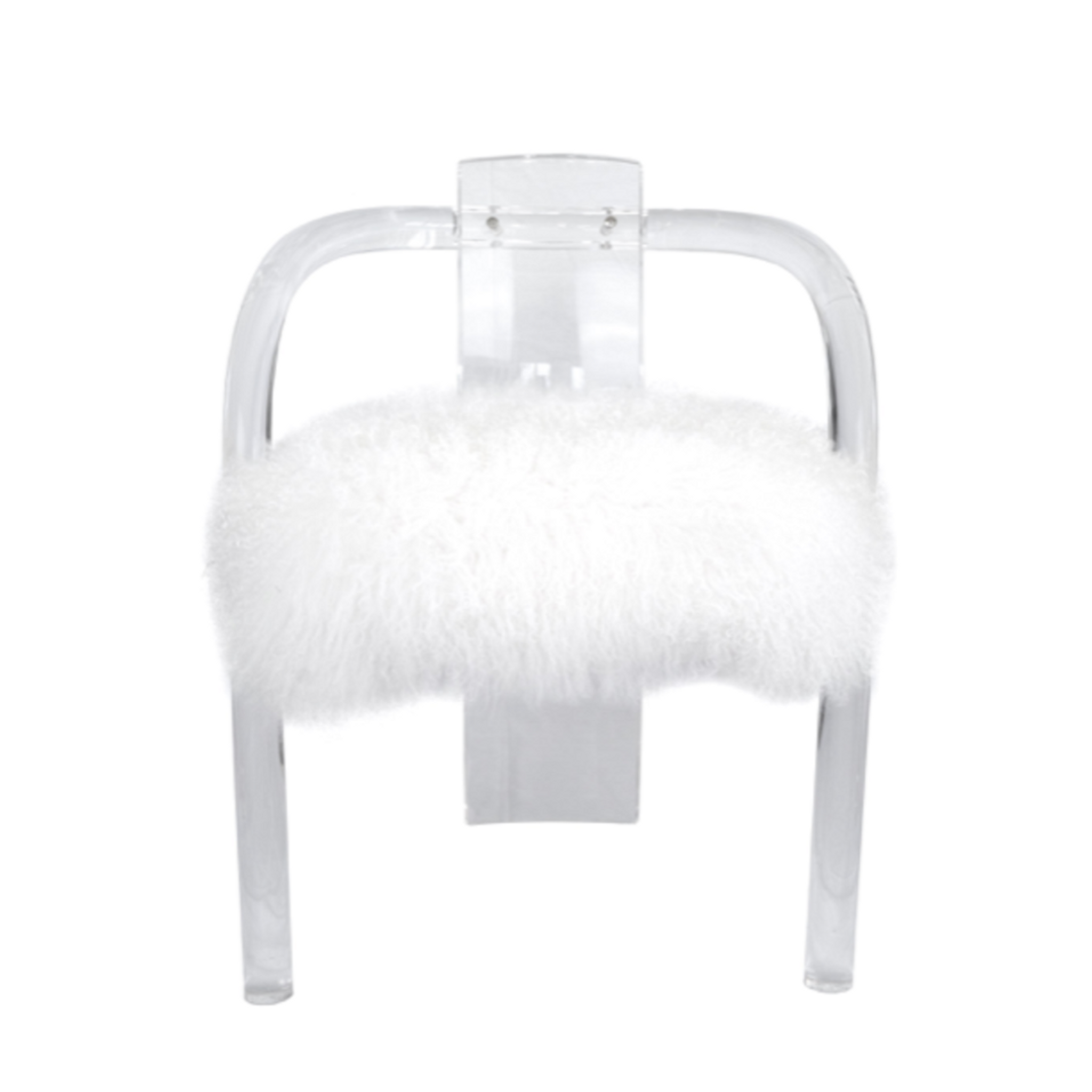 Faux Fur Lucite Game Chair