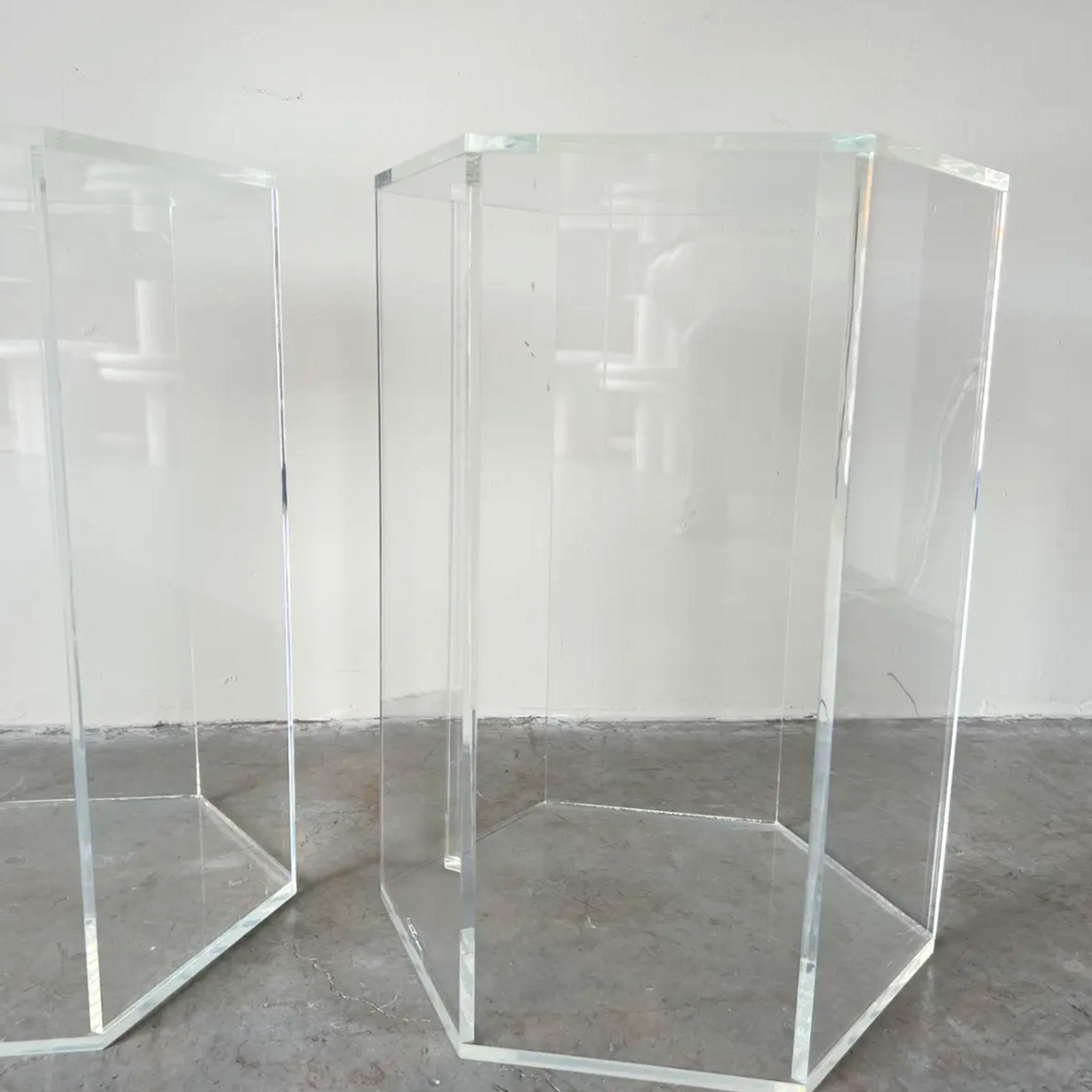 Lucite Hex Pedestal 