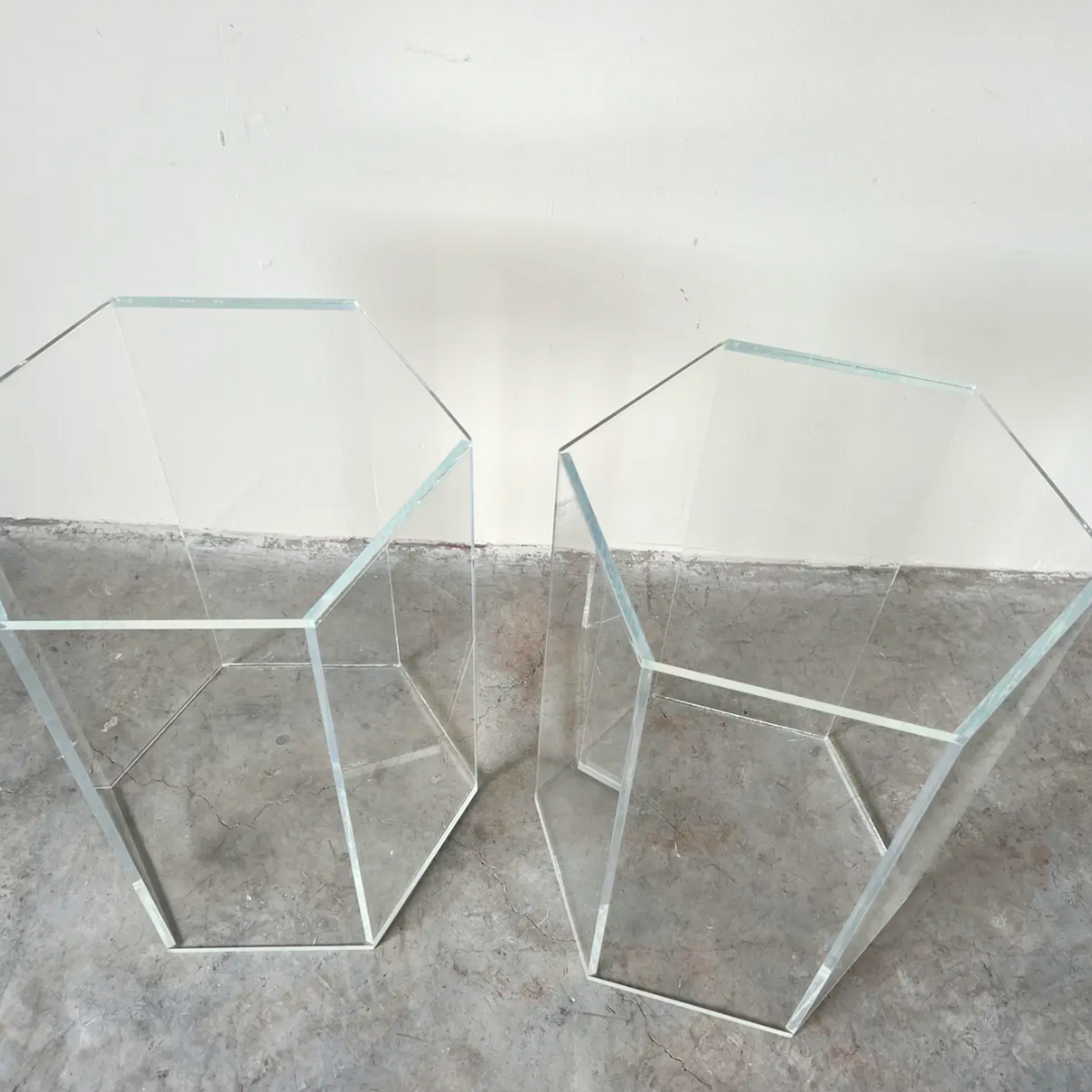 Lucite Hex Pedestal 