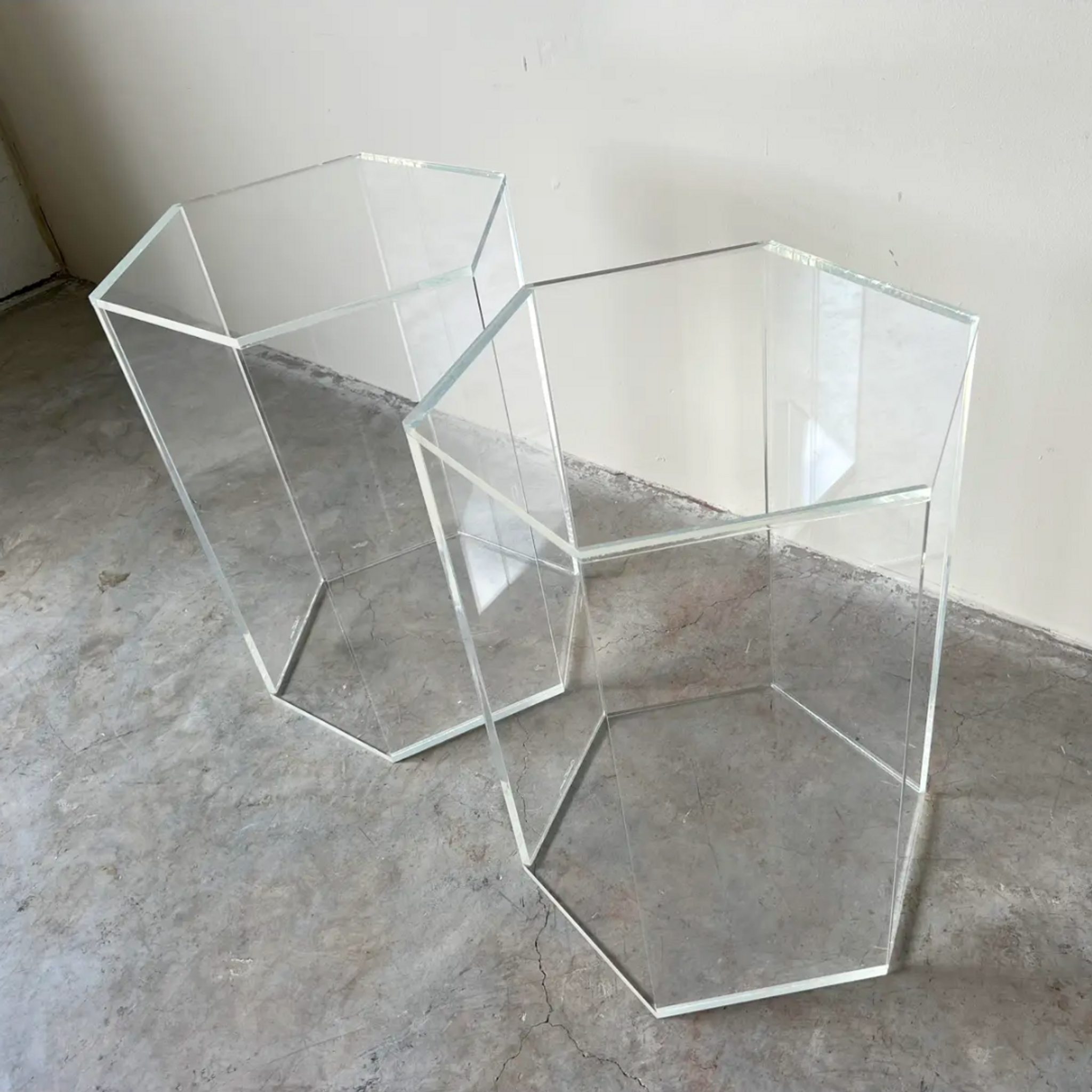 Lucite Hex Pedestal 