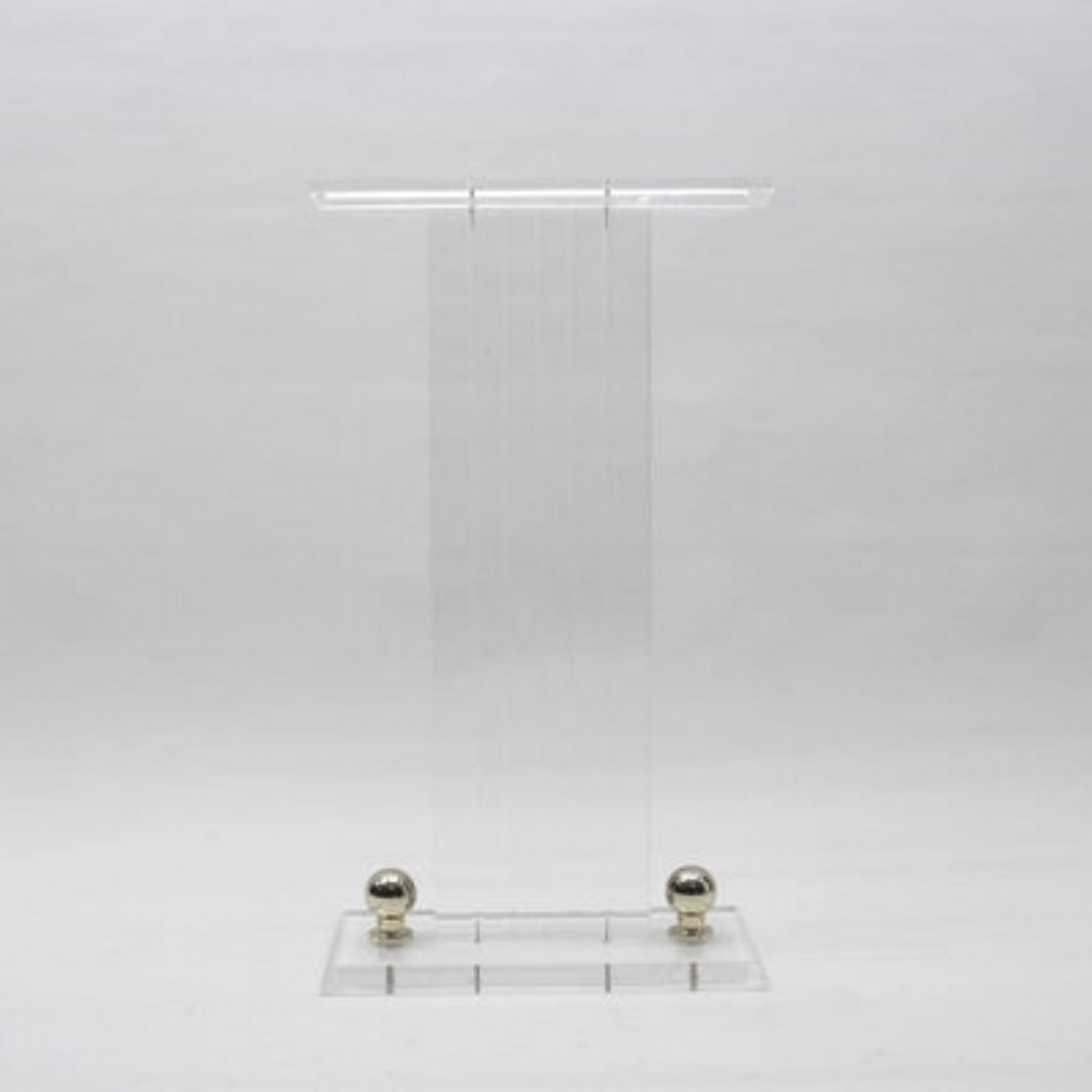 Modern Lucite Pedestal with Metal Finials