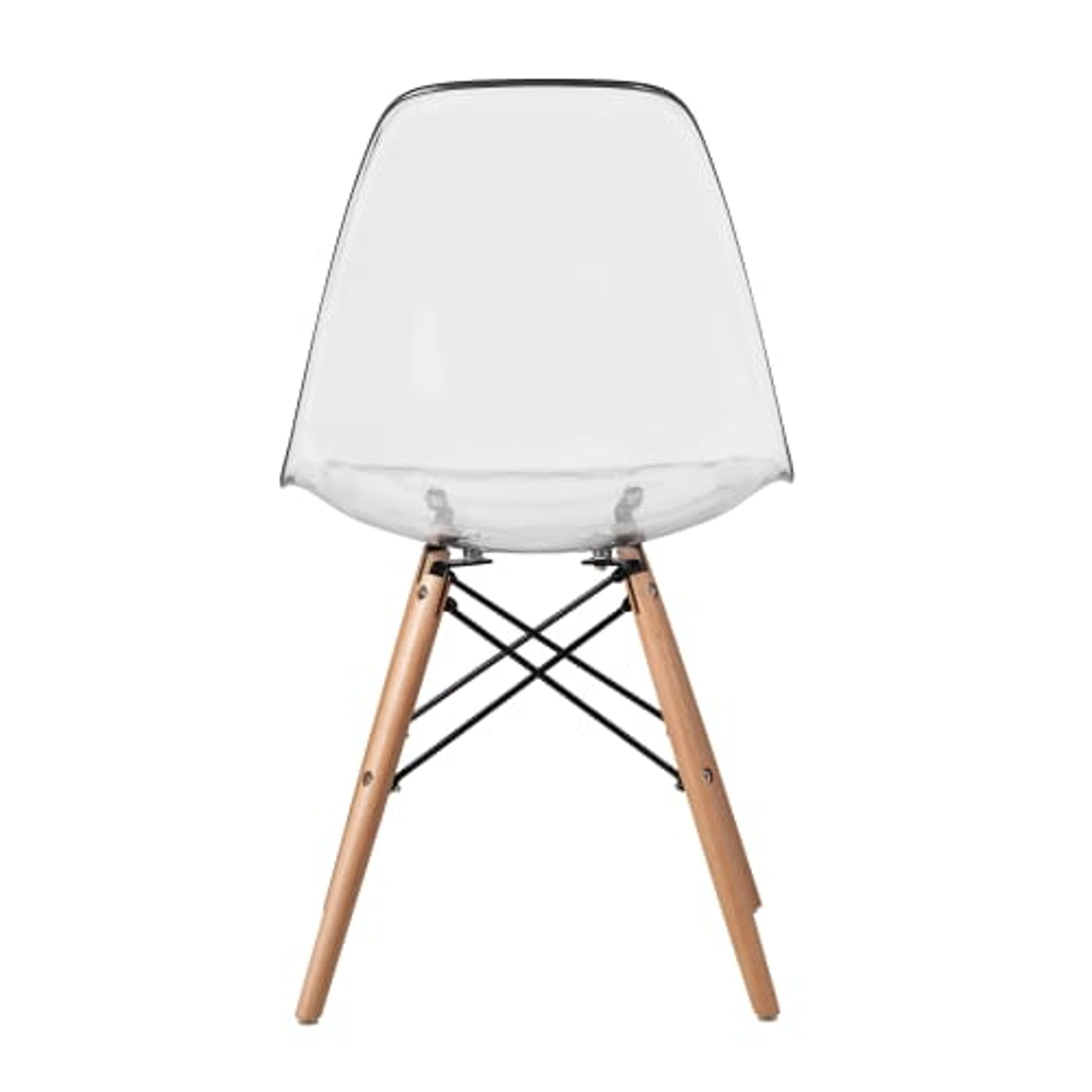 molded clear acrylic khazana eames replica wood eiffel leg lucite chair