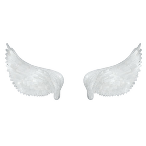 Selenite Crystal Angel Wings Wall Sculptures,  Pair