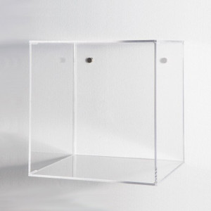 clear acrylic wall cube easy to hang floating modern ikea colorful plastic lucite bins box storage shelf ledge