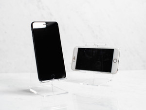 clear acrylic cell phone stand with charging access