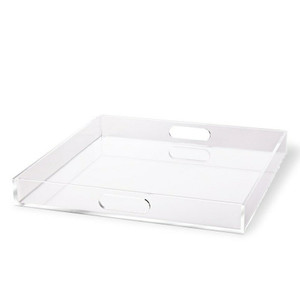 lucite custom acrylic square serving display tray with handles cheap