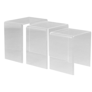 Clear 3/4" Thick Acrylic Nesting Tables, Set of 3