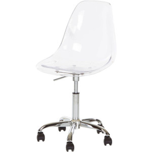 clear mid century modern desk chair with chrome Annexe - Acrylic Office Chair with Wheels