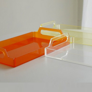 Set of 2 Sunshine Colors Acrylic Tray with Raised Handles