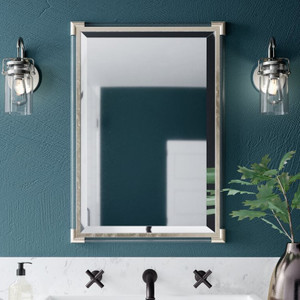 uttermost mackai wall mirror silver acrylic rectangular bathroom