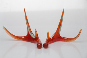Art Glass Blown Antlers Pair, Color Options