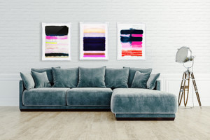 fine art print modern abstract stipes bright colors lucite frame modern print