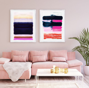 Kristi Kohut modern abstract fine art print glicee stripes lucite acrylic shadow box frame