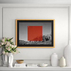 fourhands studio orange on bw modern black white photography art shadow box