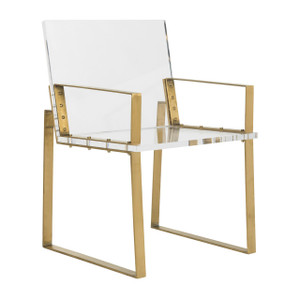 safavieh Langston acrylic arm chair and gold dining chair office chair desk chair with brass