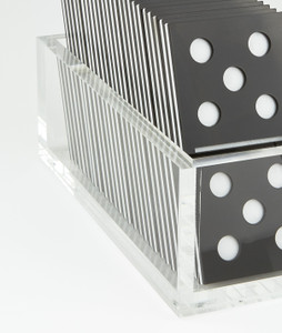 tizo designs acrylic domino set HA112DOM modern clear black white lucite game