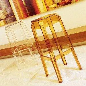 compamia fox clear amber transparent acrylic ghost style replica backless lucite barstool