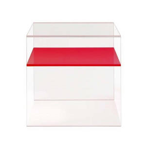 Lucite Storage Table with Neon Color Shelf