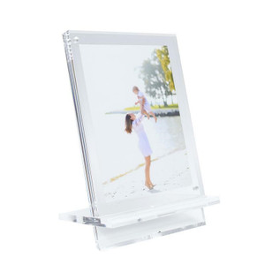 clear acrylic lucite modern ipad device phone picture slanted desk top stand riser holder